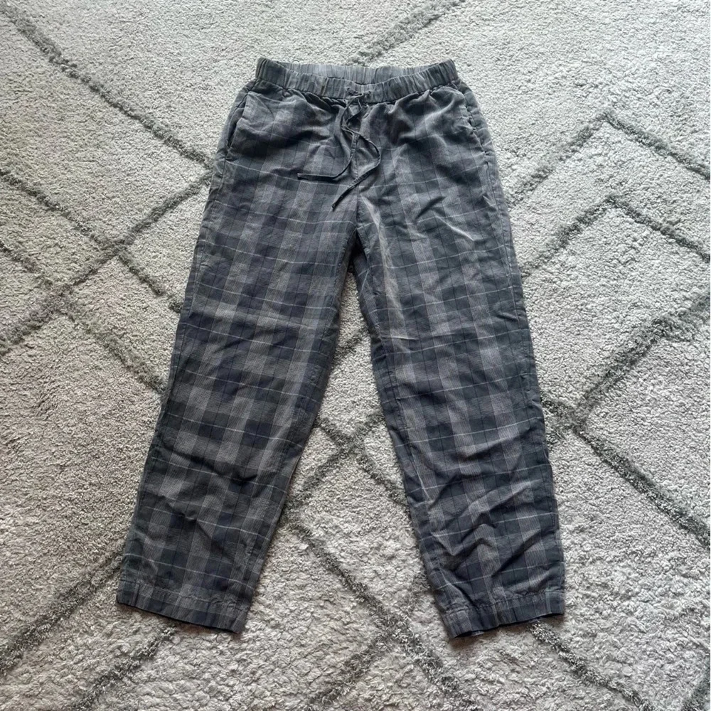 Aritzia Babaton Jimmy plaid pants trouser crop ankle plaid lyocell linen small